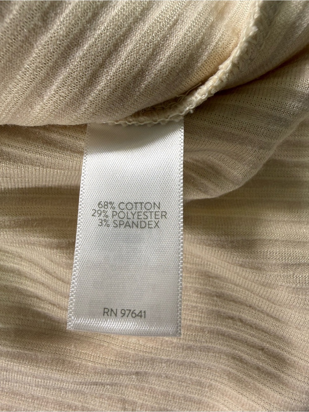LOFT Cream V-Neck Velvet Ribbed Pullover - Picture 6 of 7